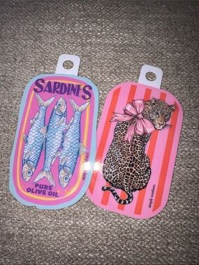 Simply Southern Pink & Blue Sardines and Leopard Stickers